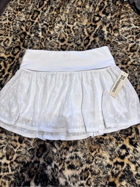 NO BOUNDARIES White Lace Skater Skirt